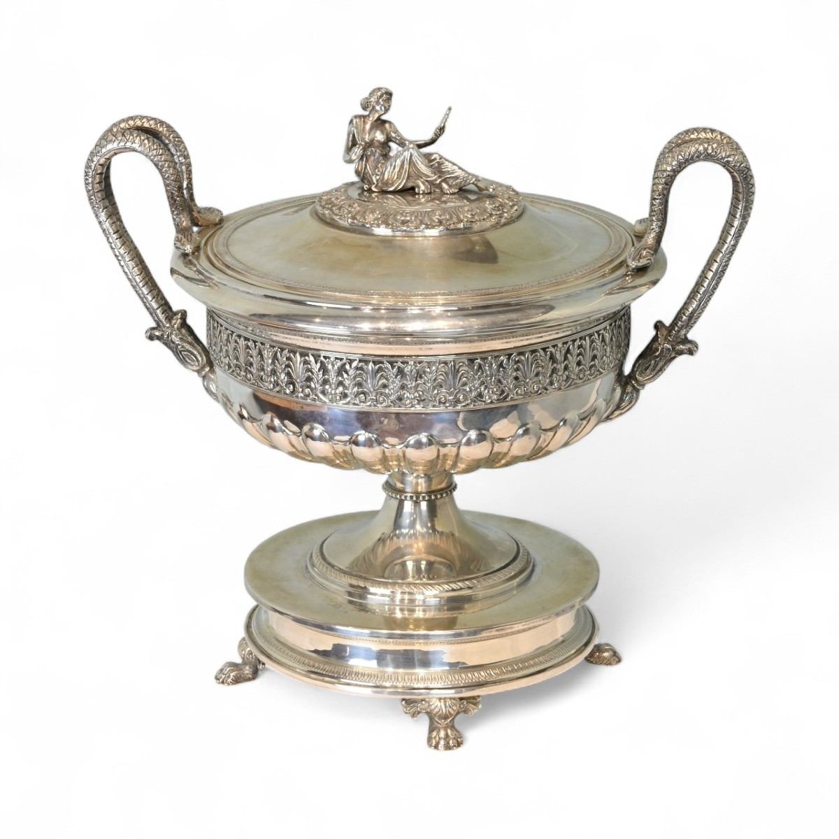 Finely Embossed Silver Cup - Italy, Mid-20th Century